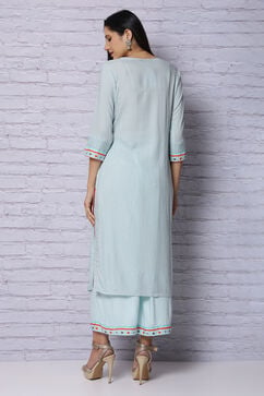 Mint Green Viscose Rayon Straight Kurta image number 6