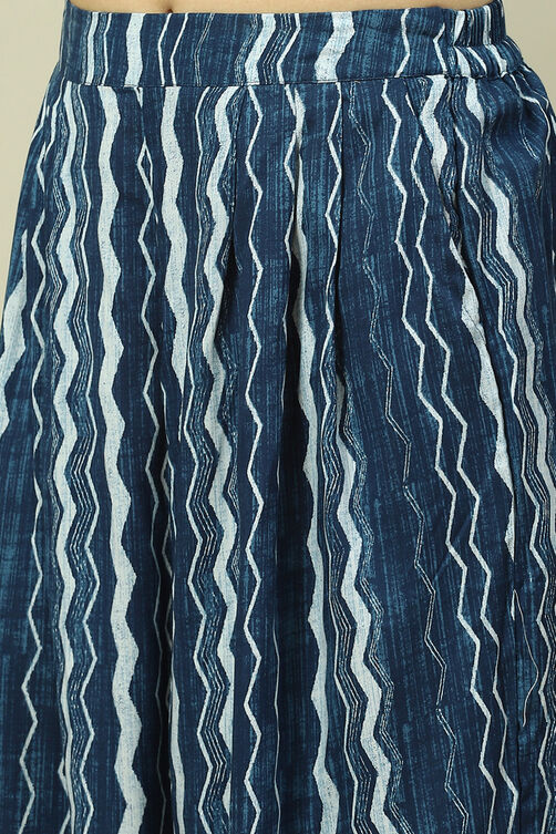 Indigo Viscose Printed Straight Kurta & Palazzo Suit Set image number 5