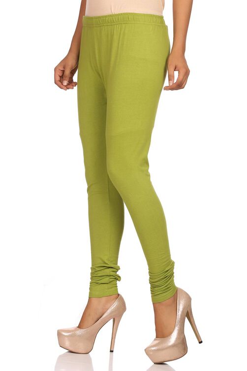 Lime Green Cotton Leggings image number 1