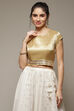 Gold Woven Short Top image number 1