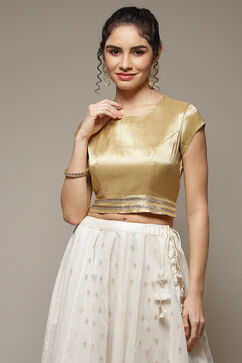 Gold Woven Short Top image number 1