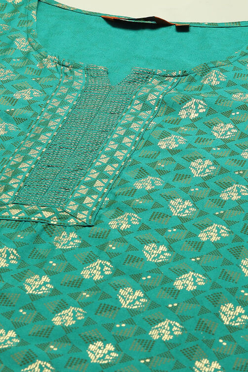 Green Viscose Straight Kurta image number 1