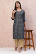 Indigo Art Silk Straight kurta image number 0