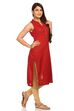 Red Straight Cotton Kurta image number 1