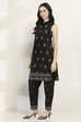 Black Viscose Blend Straight SET image number 3