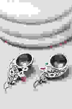 Pink-Green Alloy Drop & Danglers image number 2