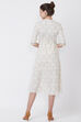 Ecru Cotton And Flex Flared Dress image number 3