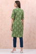 Lime Green LIVA Straight Kurta image number 4