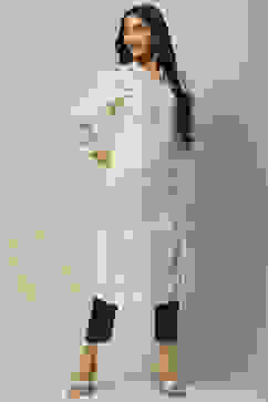 Off White Rayon Staight Kurta image number 0