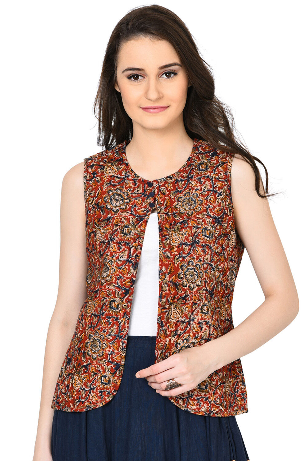 Buy Dark Blue Straight Cotton Jacket 1N by Rangriti