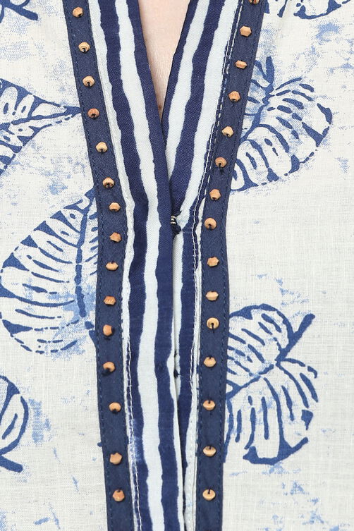 Indigo Straight Cotton Kurta image number 1