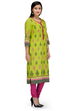 Green Cotton Straight Kurta image number 1