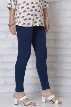 Dark Blue Knitted Leggings image number 3