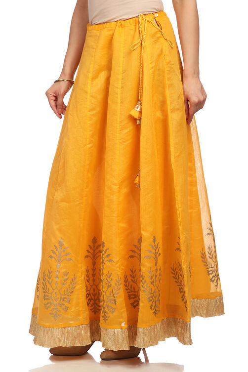 Mustard Poly Cotton Skirt image number 2