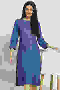 Blue Printed Straight Kurta image number 0