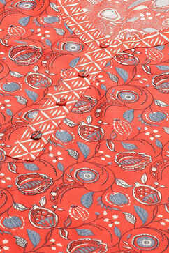 Orange Straight Printed Suit Set image number 1