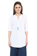 White Straight Viscose Rayon Indie Top image number 0