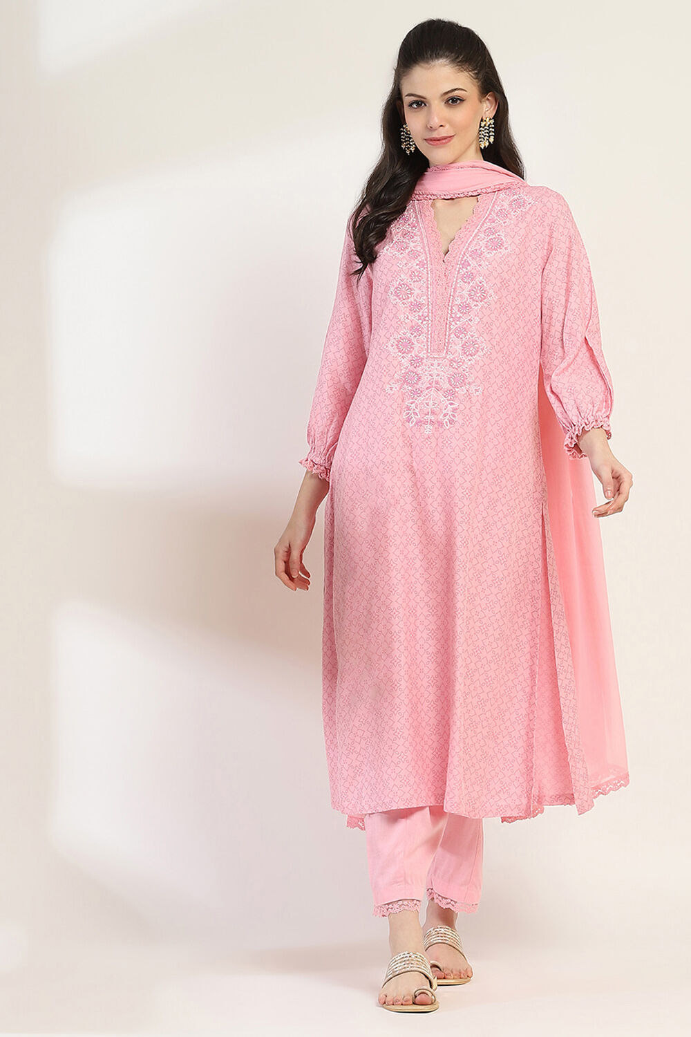 Pink Viscose Rayon Straight Set image number 6