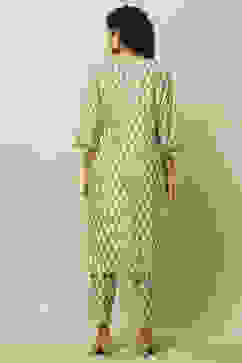 Ivory Printed Straight Kurta & Pants Suit Set image number 5