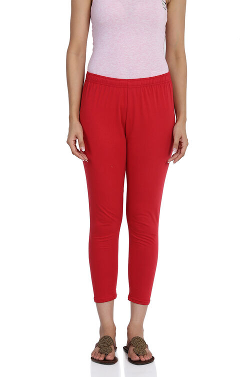 Red Cotton Leggings image number 0