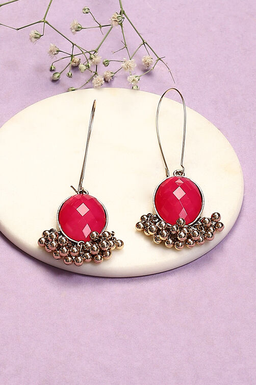 Pink Alloy Earrings image number 0