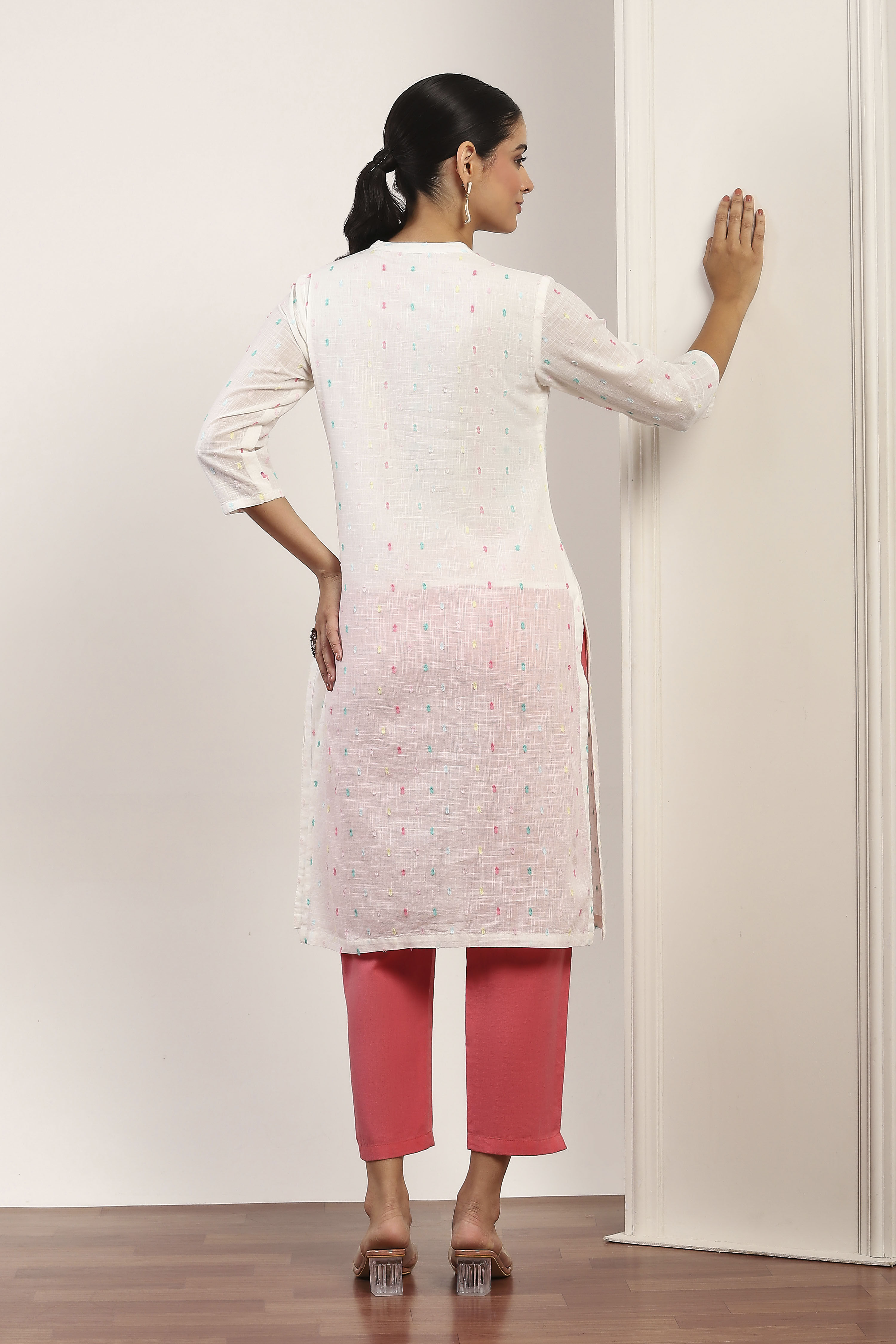 White Cotton A-line & Kalidar Kurtas image number 3