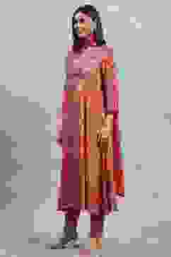 Red Viscose Rayon Printed Kalidar Suit Set image number 3