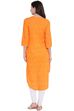 Orange Cotton Straight Kurta image number 4