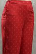Red Viscose Flared Kurta Pants Set image number 2