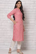 Peach Poly Cotton Straight Kurta image number 3