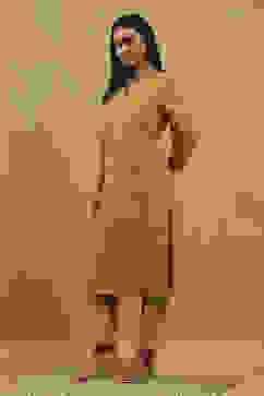 Yellow Viscose Blend Printed Straight Kurta image number 3