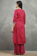 Purple Viscose Straight Kurta Pants Set image number 4