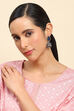 Navy Brass Jhumka image number 3