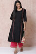 Black LIVA A Line Kurta image number 0