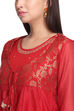 Red Kalidar Poly Cotton Kurta image number 1