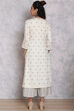 Ecru Cotton Straight Suit Set image number 7