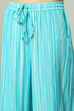 Turquoise LIVA Woven Straight Kurta Suit Set