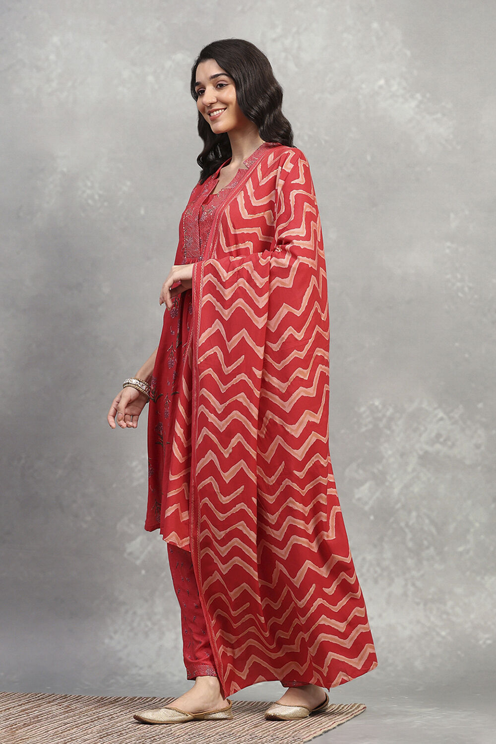 Indigo Viscose Straight Set image number 3