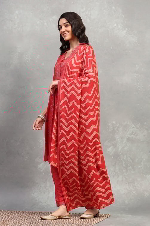 Indigo Viscose Straight Set image number 3