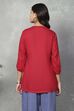 Red Rayon Straight Tops image number 3