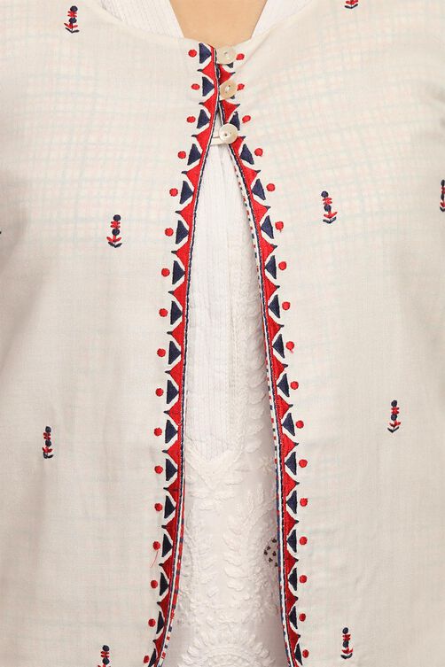 White Straight Viscose Rayon Jacket image number 1