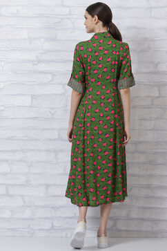 Green LIVA Kalidar Floral Dress image number 4