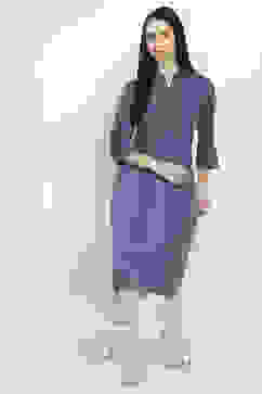 Indigo Solid Flared Kurta image number 0