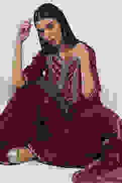 Wine Viscose Blend Straight SET image number 0