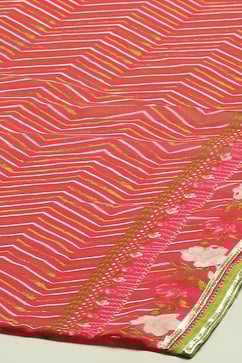 Pink Poly Georgette Straight Kurta & Garara Suit Set image number 3