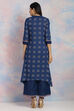 Indigo Cotton Flex Asymmetric Kurta image number 5