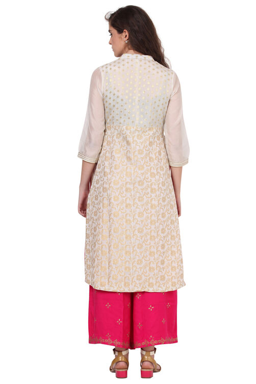 Ivory Straight Polyester Kurta image number 4
