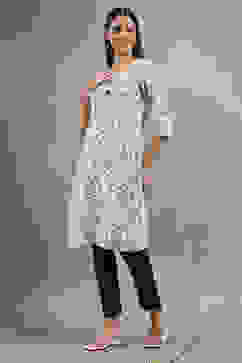 Natural Viscose Rayon Printed Straight Kurta image number 2