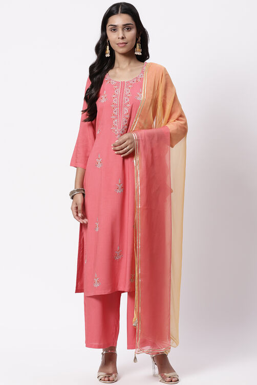 Coral LIVA Straight Suit Set image number 0