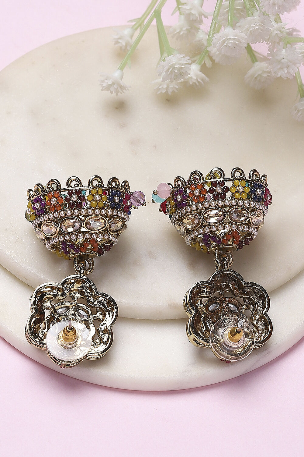 Multicolor Alloy Jhumka image number 2
